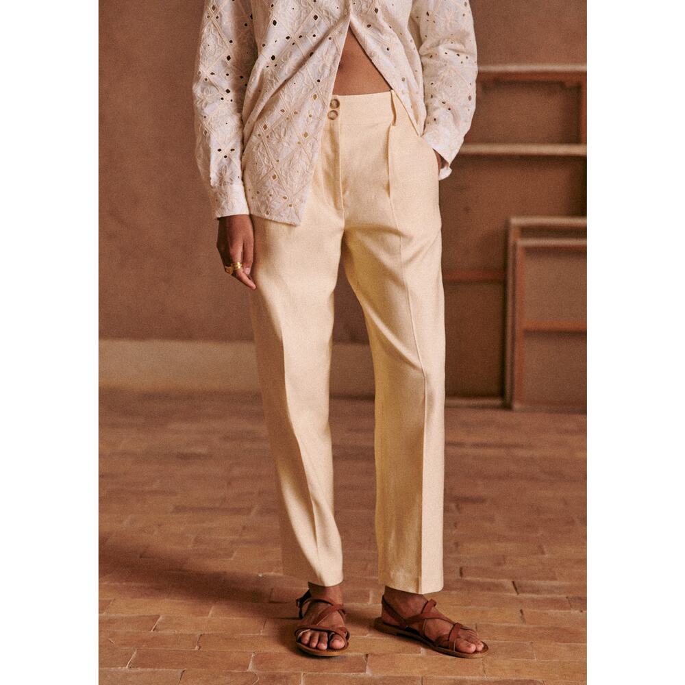 S�zane 'Cyprien' White Straight Pants Size 6